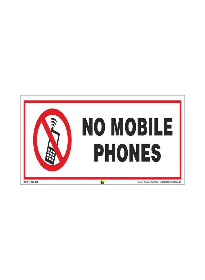 Mr. Safe - No Mobile Phone Sign PVC Sticker 12 Inch X 4 Inch - Image 1