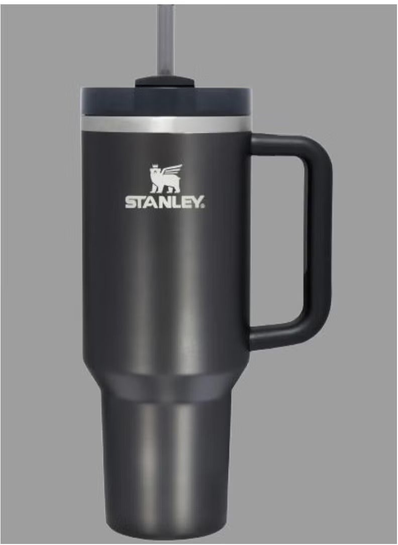 Stanley - Stanley Quencher H2.0 FlowState Vacuum Insulated Tumbler – 40 oz Black Stainless Steel Travel Mug with Lid & Straw – Double-Walled Leakproof Design – Keeps Drinks Hot/Cold for Hours – Durable & Portable - Image 1