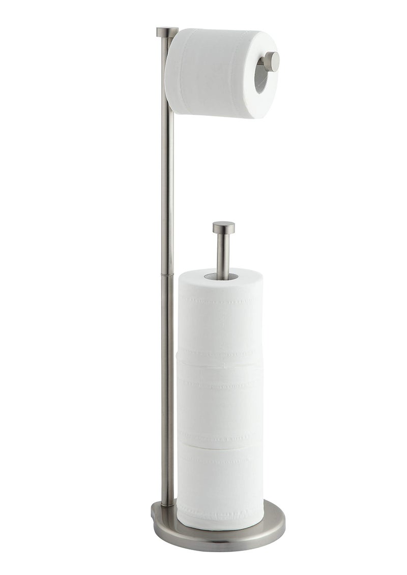 SunnyPoint Free Standing Bathroom Toilet Paper Holder Stand with Reserve Reserve Area has Enough Space for Jumbo Roll
