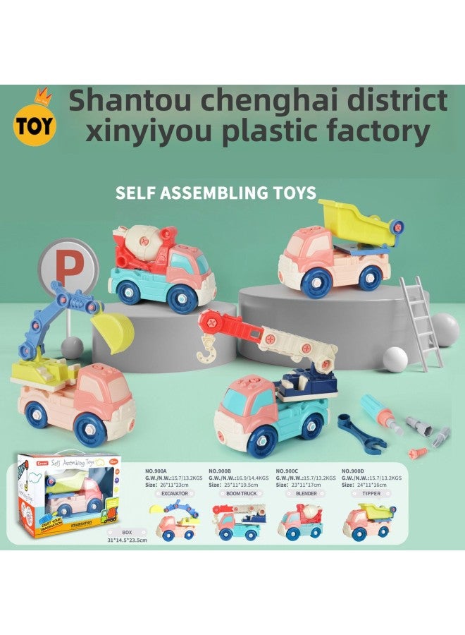 DIY Disassembly And Assembly Engineering Vehicle Excavator Boom Truck Rolling Wheel Dump Truck Construction Truck Toy-Specifications:900D - Image 1