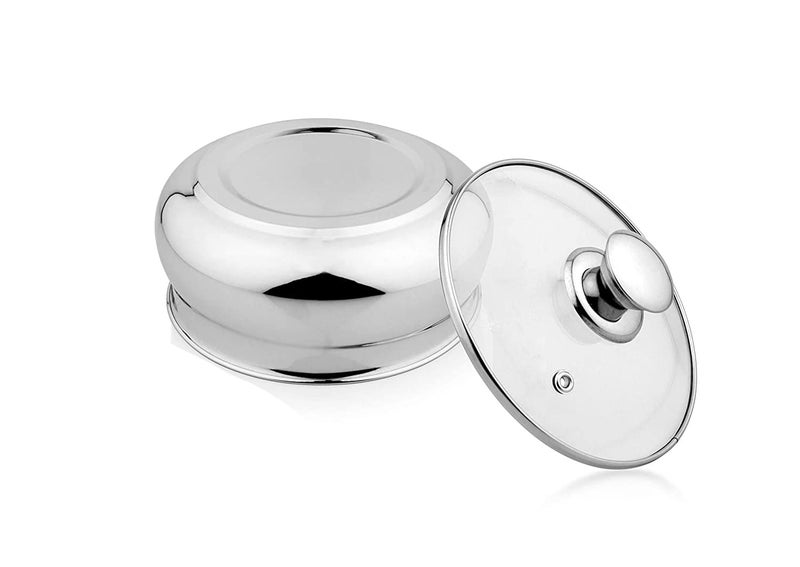 Zaib Stainless Steel Curry Serving Bowl with Glass Lid Insulated Serving Bowl Serving Casserole 1200 ML PNP - Image 2