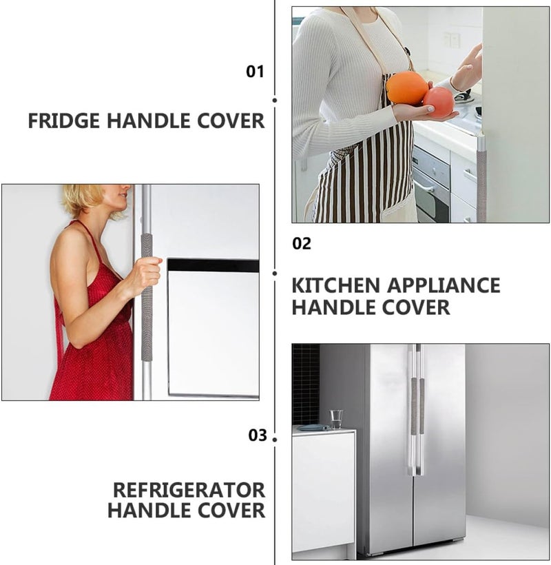 VERDANVERSE 2pcs Refrigerator Handle Covers 20cm Non-Slip Kitchen Appliance Door Handle Protectors Washable Fridge and Freezer for Household Use - Image 5