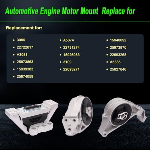 SHICHU Set of 3 Engine Motor Mount Compatible with Chevy 2005-2010 Cobalt 2006-2011 HHR 2007-2010 Pontiac G5 2005-2007 Saturn Ion 2.0L 2.2L 2.4L Automatic Replace for 3086 A5374 3081 A3081 3109 A5385 - Image 3