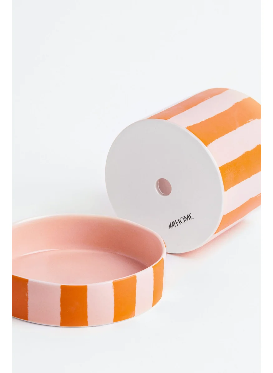 H&M Patterned Plant Pot And Saucer