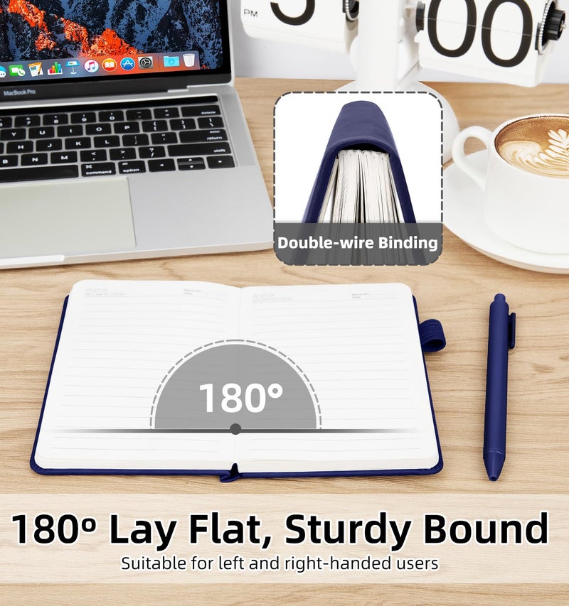 ALKALO 3 Pack Pocket Journaling Notebooks, A6 Small Notebook Total 360 Pages Journaling Notebooks For Note Taking Journals For Writing Mini Note Pads With Pen Holder 100 GSM Thick Paper( Brown,Blue,Black) - Image 4