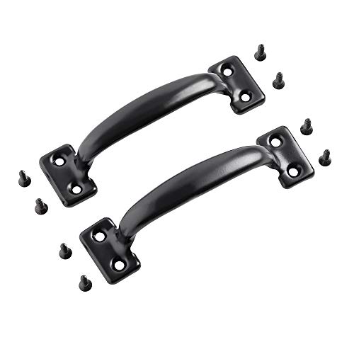 HOME MASTER HARDWARE 2 Pack 5-3/4 inch Pulls Gate Pull Door Handle Metal Drawer Handles for Kitchen Cabinets Furniture Wardrobe Black - Image 1
