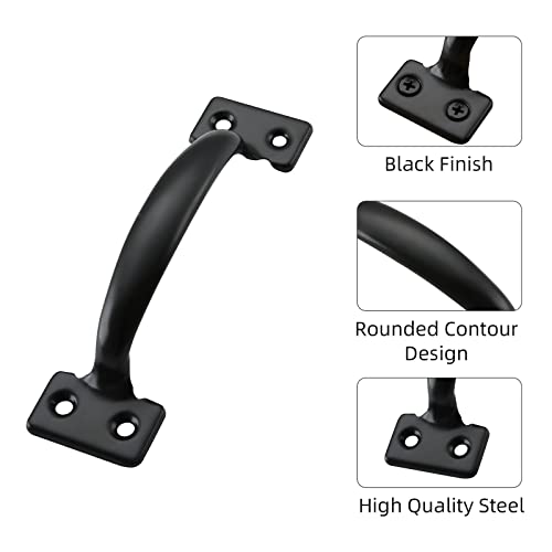 HOME MASTER HARDWARE 2 Pack 5-3/4 inch Pulls Gate Pull Door Handle Metal Drawer Handles for Kitchen Cabinets Furniture Wardrobe Black - Image 3