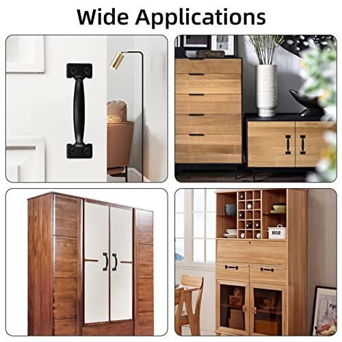 HOME MASTER HARDWARE 2 Pack 5-3/4 inch Pulls Gate Pull Door Handle Metal Drawer Handles for Kitchen Cabinets Furniture Wardrobe Black - Image 4