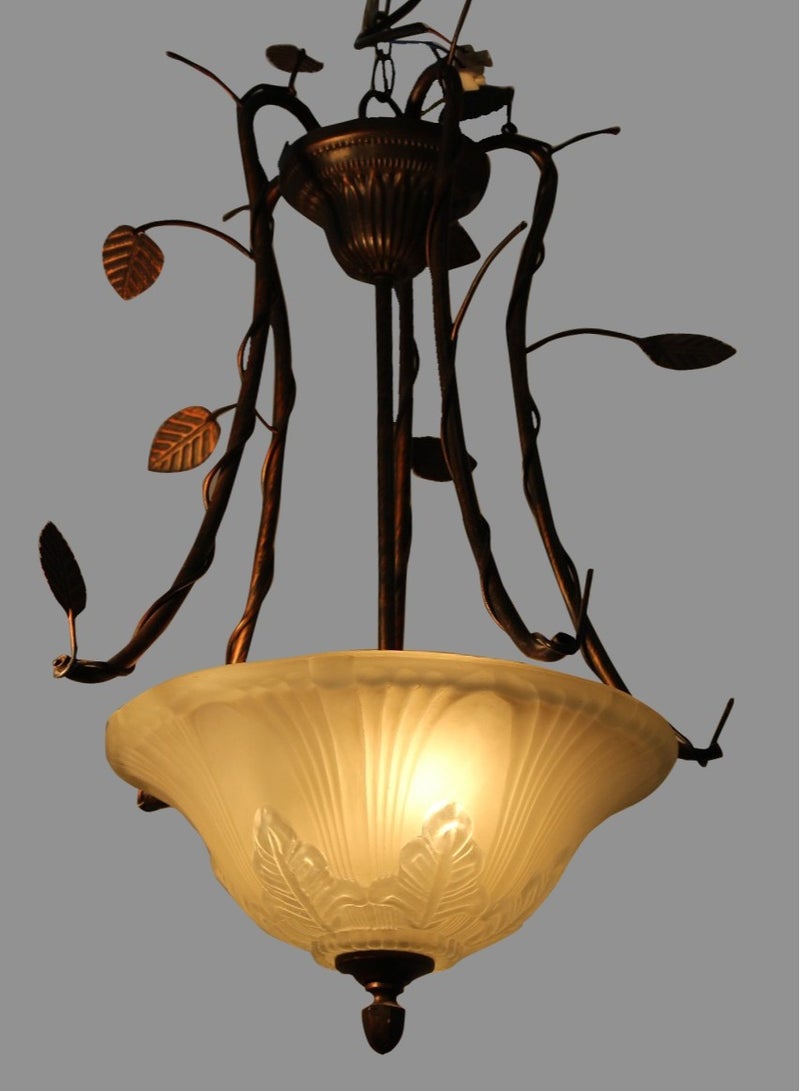 Ceiling Pendant Light 3 Lamps Made From Iron-Dark Brown Color  - Image 2