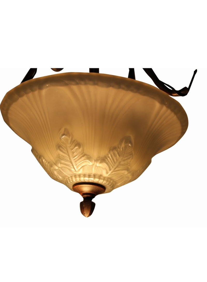 Ceiling Pendant Light 3 Lamps Made From Iron-Dark Brown Color  - Image 3