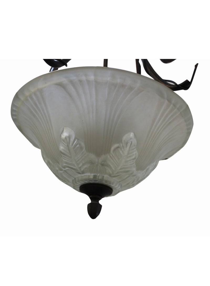 Ceiling Pendant Light 3 Lamps Made From Iron-Dark Brown Color  - Image 4