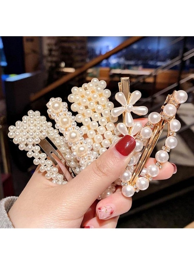 YANWENX Fashion Hair Clips Set, New Pearls and Acrylic Resin Hair Clips, Handmade Hair Barrettes,Glitter Crystal Geometric Hairpin, 13 Count (Pack of 1) - Image 4