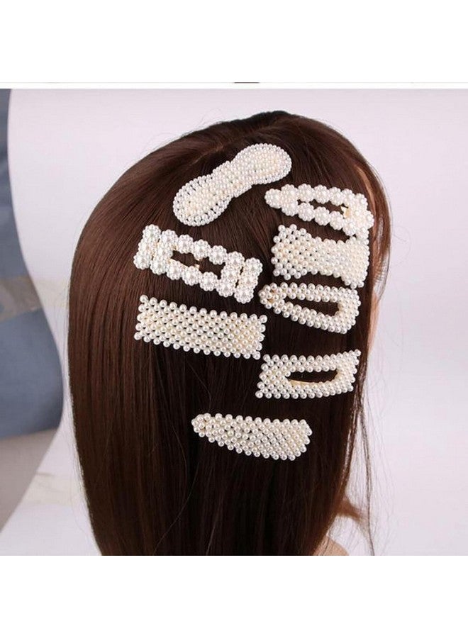 YANWENX Fashion Hair Clips Set, New Pearls and Acrylic Resin Hair Clips, Handmade Hair Barrettes,Glitter Crystal Geometric Hairpin, 13 Count (Pack of 1) - Image 2