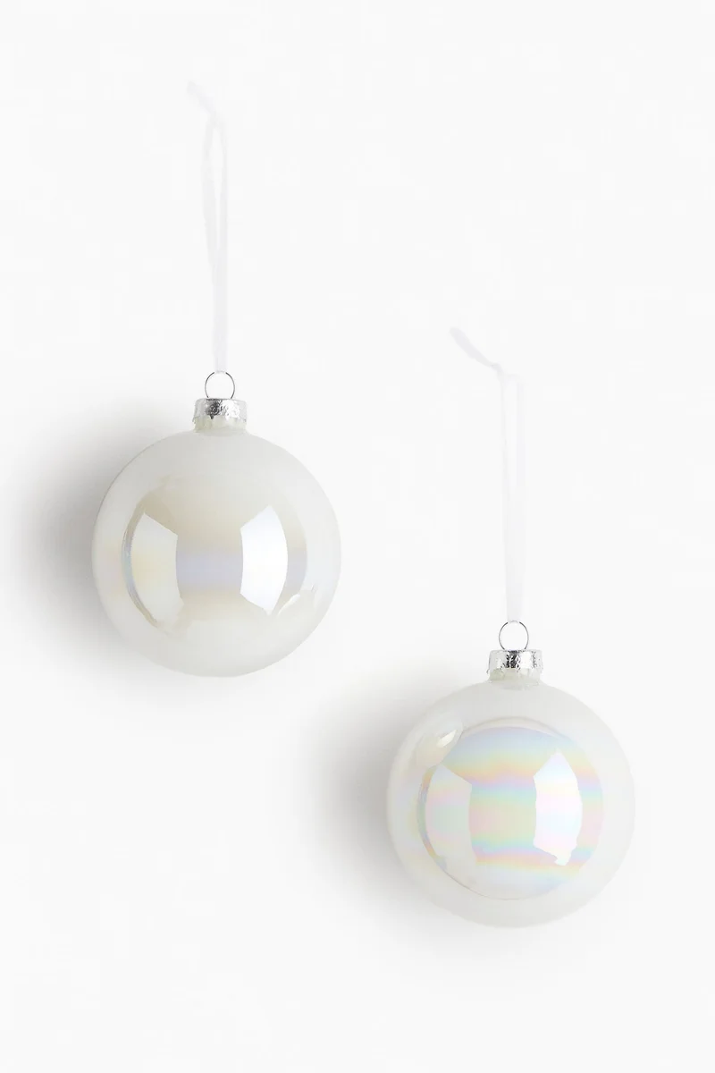 H&M 2-pack glass baubles