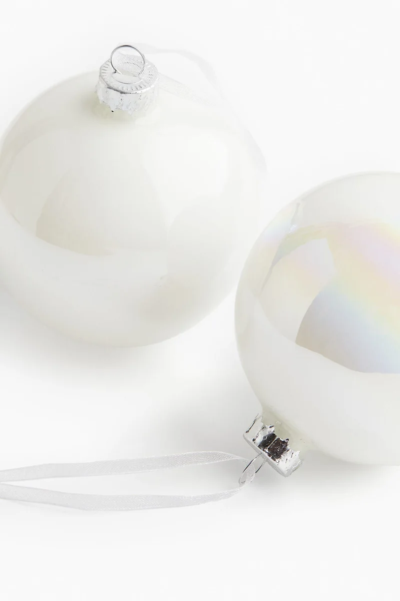 H&M 2-pack glass baubles