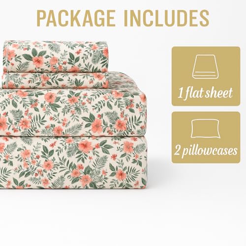 Cottington Lane King Size Microfiber Bedsheet Set – Petal Dream Print | Ultra-Soft, Wrinkle-Free | 1 Flat Sheet (108x108 Inch) + 2 Pillow Covers - Image 5