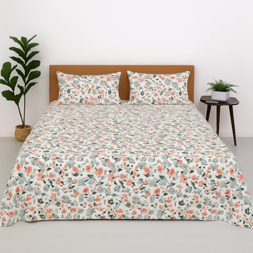 Cottington Lane King Size Microfiber Bedsheet Set – Petal Dream Print | Ultra-Soft, Wrinkle-Free | 1 Flat Sheet (108x108 Inch) + 2 Pillow Covers - Image 1