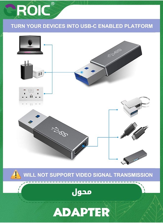 GROIC USB to USB C Adapter,10Gbps Double-Sided SuperSpeed Data Sync & Fast Charging,Gen2 Type C Female to USB Male Converter for iPhone 15 Pro Max,Portable SSD,iPad,PC,VR-USB 3 Male to USB C Female Adapter  - Image 5