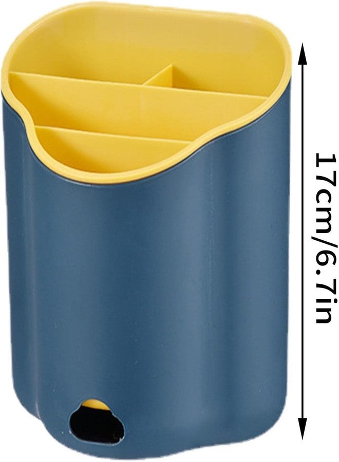 OTIPORTER Chopstick Drain Holder | Utensil Drain Holder For Countertop, Four Grids Utensil Storage, Cloud Design Crock Kitchen Countertop Organizer - Image 3