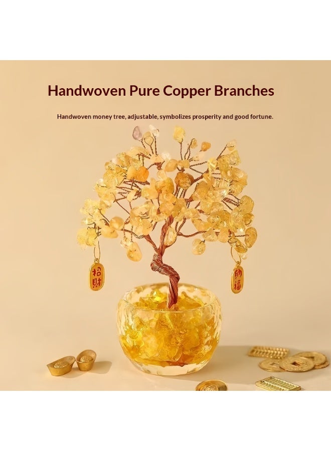 Natural Citrine Fortune Tree - Crystal Desktop Ornament (10×6×13cm) - Image 4