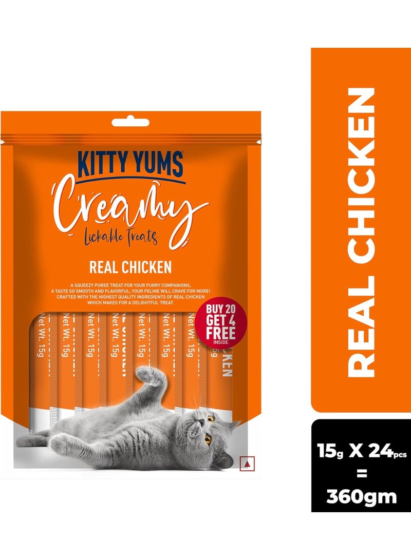 Kitty Yums Creamy Lickable Cat Treats Salmon And Skipjack 24 Pieces - Image 1