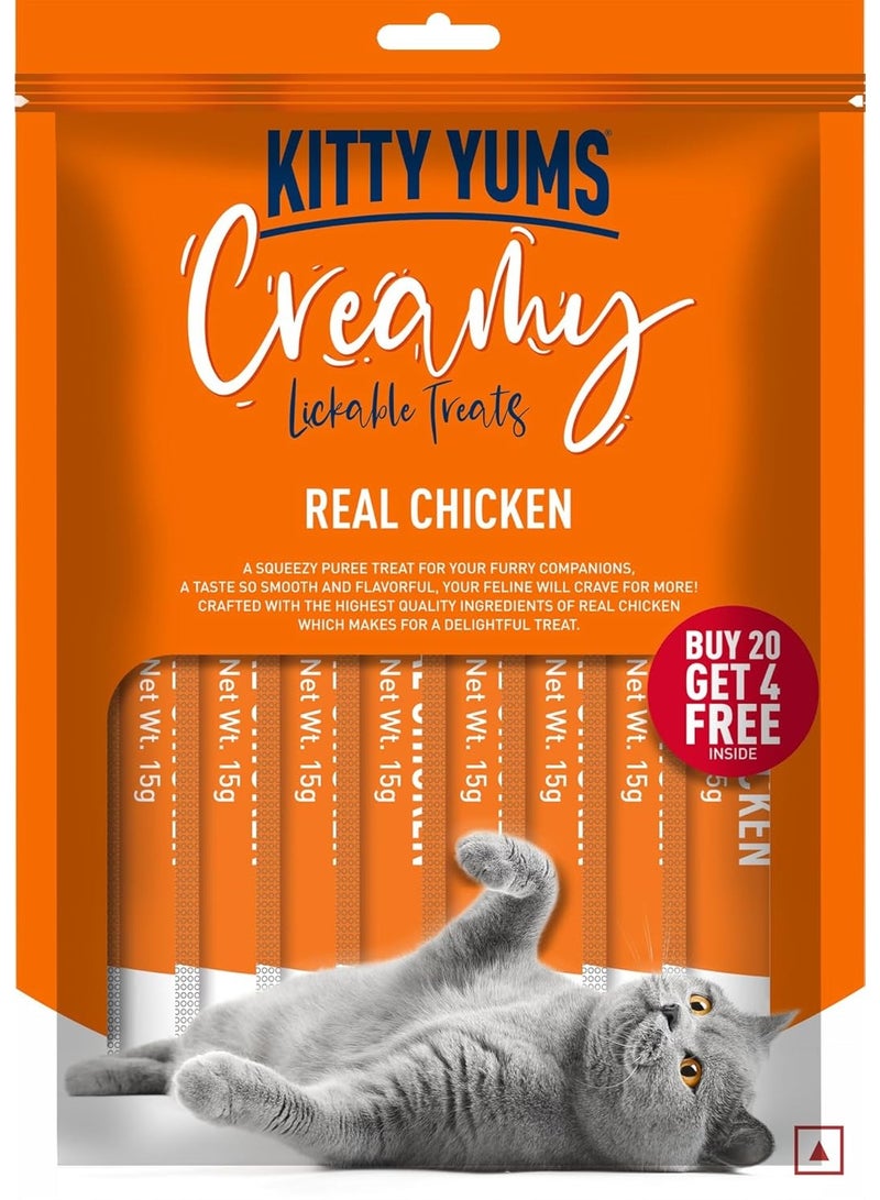 Kitty Yums Creamy Lickable Cat Treats Salmon And Skipjack 24 Pieces - Image 2