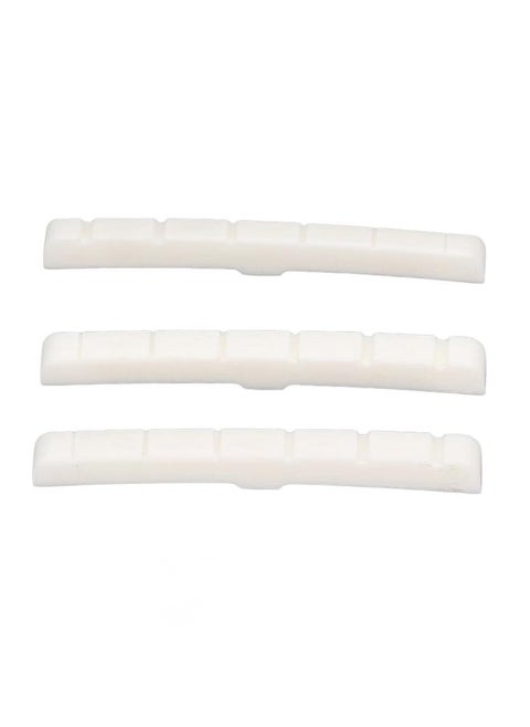 3Pcs 6 String Guitar Nut Flat Bottom Slotted Bone Guitar Nut Replacement for Tele