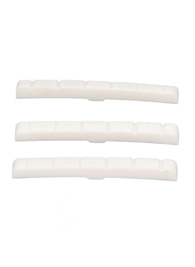 Thoraya - 3Pcs 6 String Guitar Nut Flat Bottom Slotted Bone Guitar Nut Replacement for Tele - Image 1