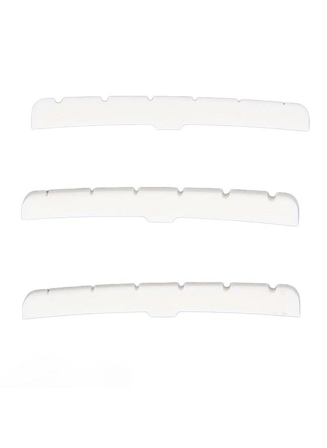 Thoraya - 3Pcs 6 String Guitar Nut Flat Bottom Slotted Bone Guitar Nut Replacement for Tele - Image 1