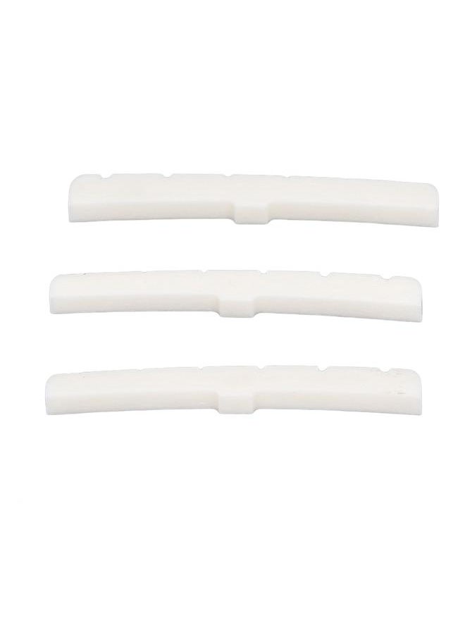 Thoraya - 3Pcs 6 String Guitar Nut Flat Bottom Slotted Bone Guitar Nut Replacement for Tele - Image 1