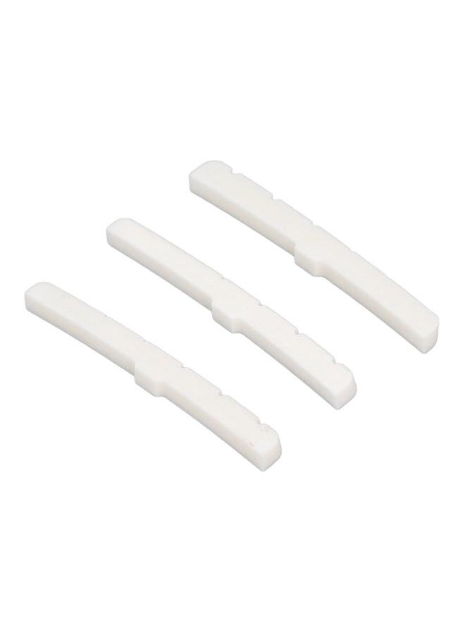 Thoraya - 3Pcs 6 String Guitar Nut Flat Bottom Slotted Bone Guitar Nut Replacement for Tele - Image 1