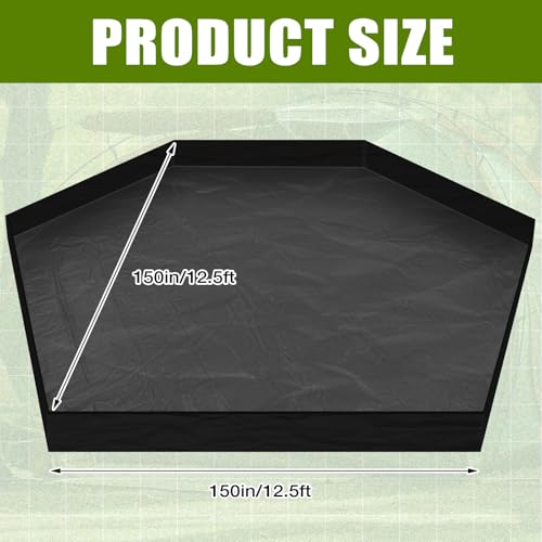 Tinideya 12.5 ft Removable Tent Footprint Mat Tarp Waterproof Camping Tent Tarp Floor for Pop Up Screen Tent, Gazebo, Hiking, Backpacking, Hammock, Beach Accessory - Image 2