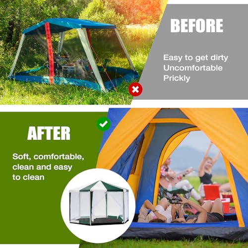 Tinideya 12.5 ft Removable Tent Footprint Mat Tarp Waterproof Camping Tent Tarp Floor for Pop Up Screen Tent, Gazebo, Hiking, Backpacking, Hammock, Beach Accessory - Image 5