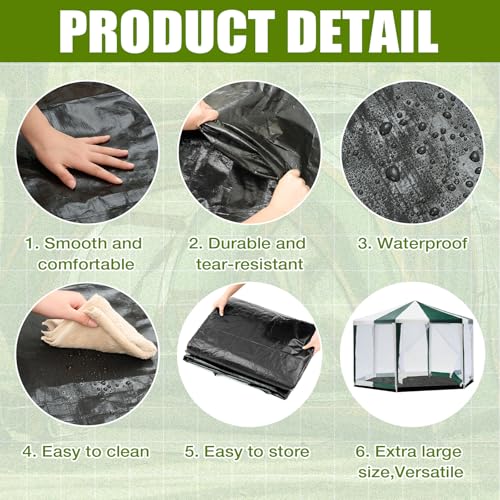 Tinideya 12.5 ft Removable Tent Footprint Mat Tarp Waterproof Camping Tent Tarp Floor for Pop Up Screen Tent, Gazebo, Hiking, Backpacking, Hammock, Beach Accessory - Image 4