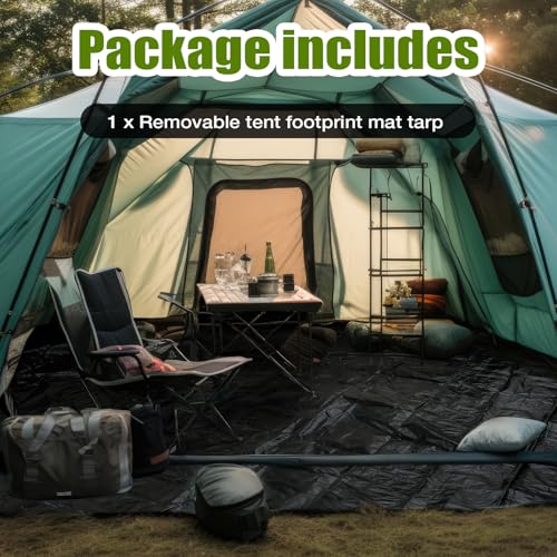 Tinideya 12.5 ft Removable Tent Footprint Mat Tarp Waterproof Camping Tent Tarp Floor for Pop Up Screen Tent, Gazebo, Hiking, Backpacking, Hammock, Beach Accessory - Image 3