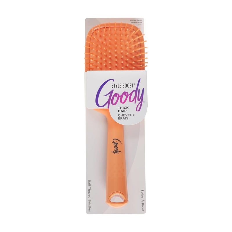 Goody Style Boost Paddle Brush Detangler Brush with Flexible Bristles Use as a Detangling Brush or Styling Brush Hair Brush to Tackle Tangles Knots Reduce Frizz For Thick Hair Coral