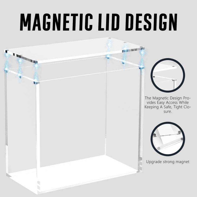 Botyboty Acrylic ETB Protector Case Magnetic Ultra Thick 8mm + 5mm Elite Trainer Box Acrylic Display Case Stackable Hard Compatible with PKMN Elite Trainer Boxes with Strong Magnets Easy Top Loading - Image 4
