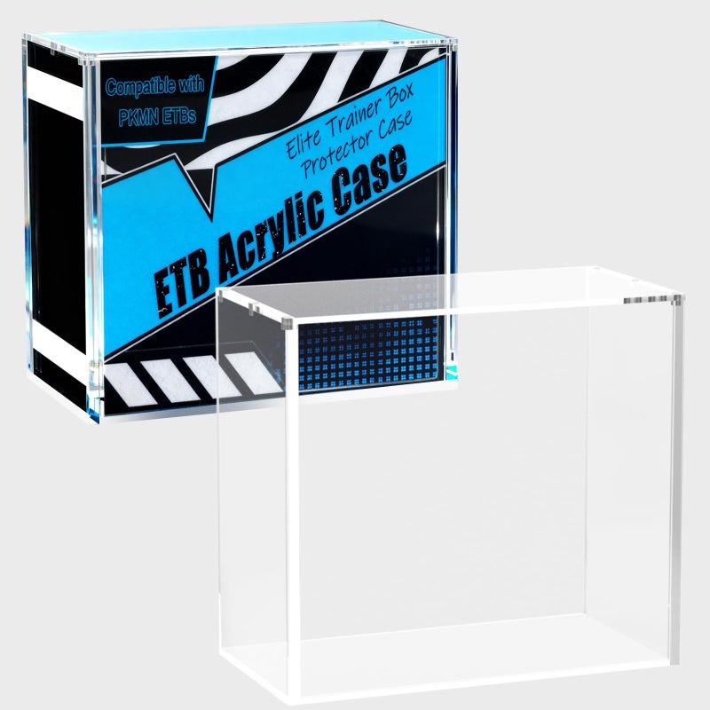 Botyboty Acrylic ETB Protector Case Magnetic Ultra Thick 8mm + 5mm Elite Trainer Box Acrylic Display Case Stackable Hard Compatible with PKMN Elite Trainer Boxes with Strong Magnets Easy Top Loading - Image 1