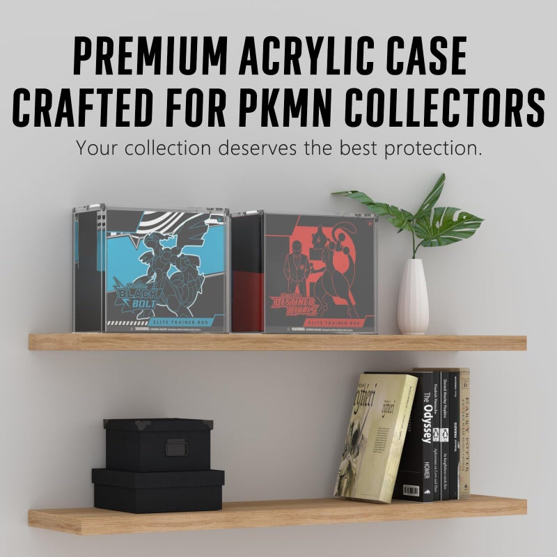 Botyboty Acrylic ETB Protector Case Magnetic Ultra Thick 8mm + 5mm Elite Trainer Box Acrylic Display Case Stackable Hard Compatible with PKMN Elite Trainer Boxes with Strong Magnets Easy Top Loading - Image 5