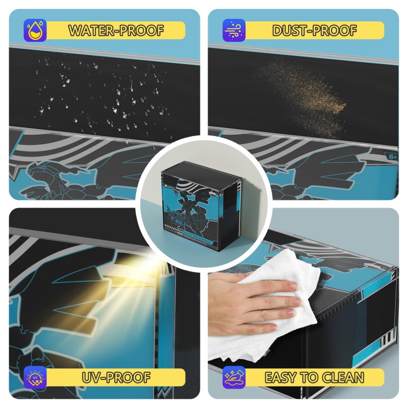 Botyboty Acrylic ETB Protector Case Magnetic Ultra Thick 8mm + 5mm Elite Trainer Box Acrylic Display Case Stackable Hard Compatible with PKMN Elite Trainer Boxes with Strong Magnets Easy Top Loading - Image 3