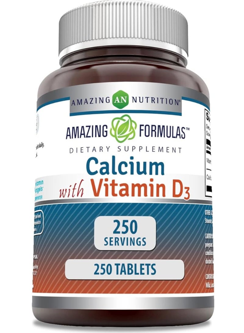 أميزينغ نيوترشن كالسيوم 600 ملجم بالإضافة إلى فيتامين د3 400 وحدة دولية أقراص 250 حصة 250 قرص