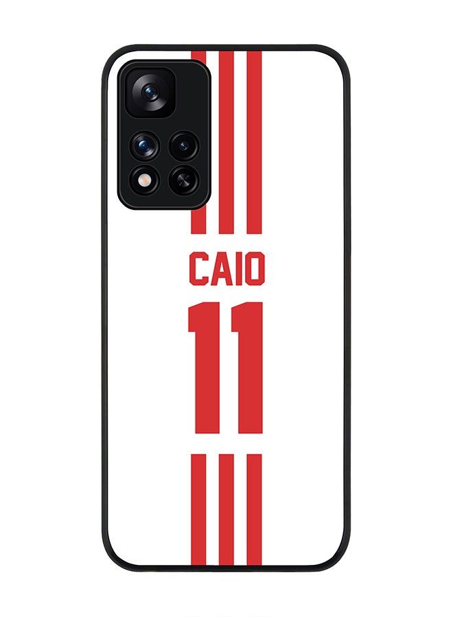 Stylizedd Rugged Black edge case for Redmi Note 11 Pro Plus 5G Slim fit Soft Case Flexible Rubber Edges Anti Drop TPU Gel Thin Cover - Football Team - UAE Player Name - Caio - Image 1