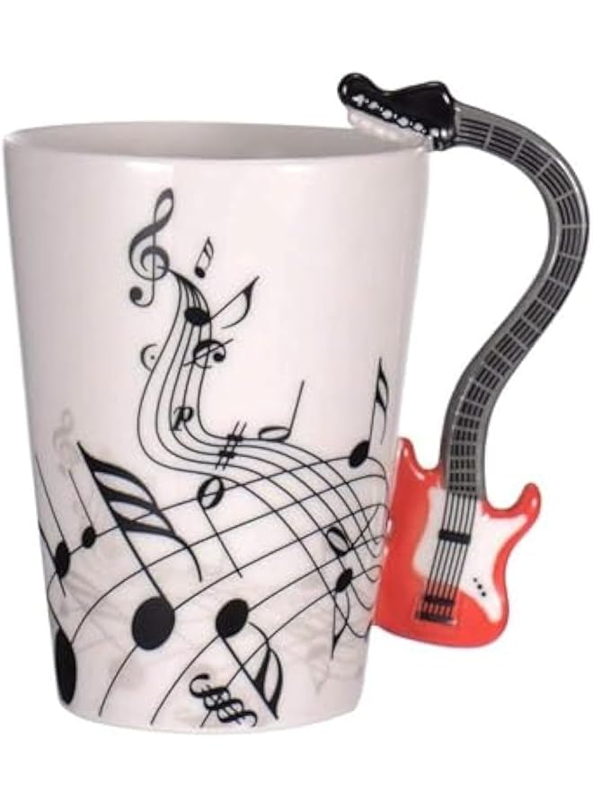 Music Violin Style Guitar Ceramic Mug Coffee Tea Milk Stave Cups with Handle Coffee Mug Novelty Gifts