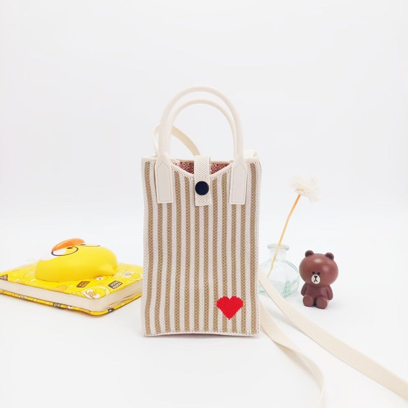 Niche Design Crossbody Mobile Phone Bag, Gift Bag, Knitted Mini Coin Dustproof Women'S Shoulder Mobile Phone Crossbody Bag - Image 2