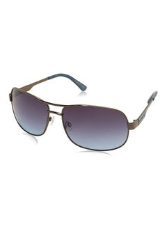 U.S. Polo Assn. Men's PA1015 Metal Sunglasses with Colored Enamel Temple & 100% UV Protection, 65 mm, Gunmetal & Blue