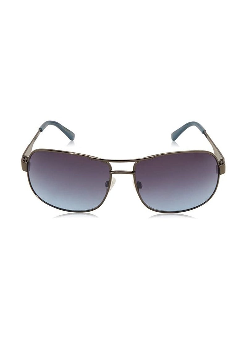 U.S. Polo Assn. - U.S. Polo Assn. Men's PA1015 Metal Sunglasses with Colored Enamel Temple & 100% UV Protection, 65 mm, Gunmetal & Blue - Image 1