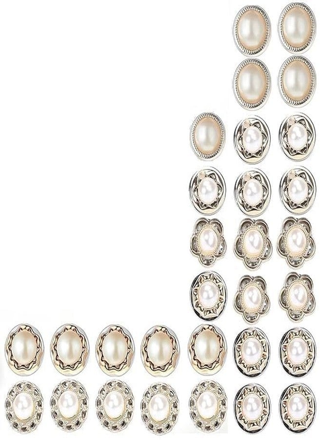 Whimsical Pearl Safety Brooch Button Pins - Removable, No-Sew Shirt & Cardigan Button Covers - Ideal for Sarees, Dresses, Hats & Quick Styling Fixes - Image 1