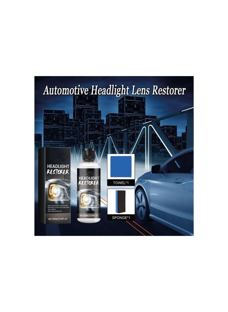 Loquat Automotive Headlight Lens Restorer, Car Headlight Lens Restoration Kit, Automotive Headlight Lens Restorer, Removes Yellowing and Cloudiness, Restores Clarity and Brightness (1pcs) - Image 1