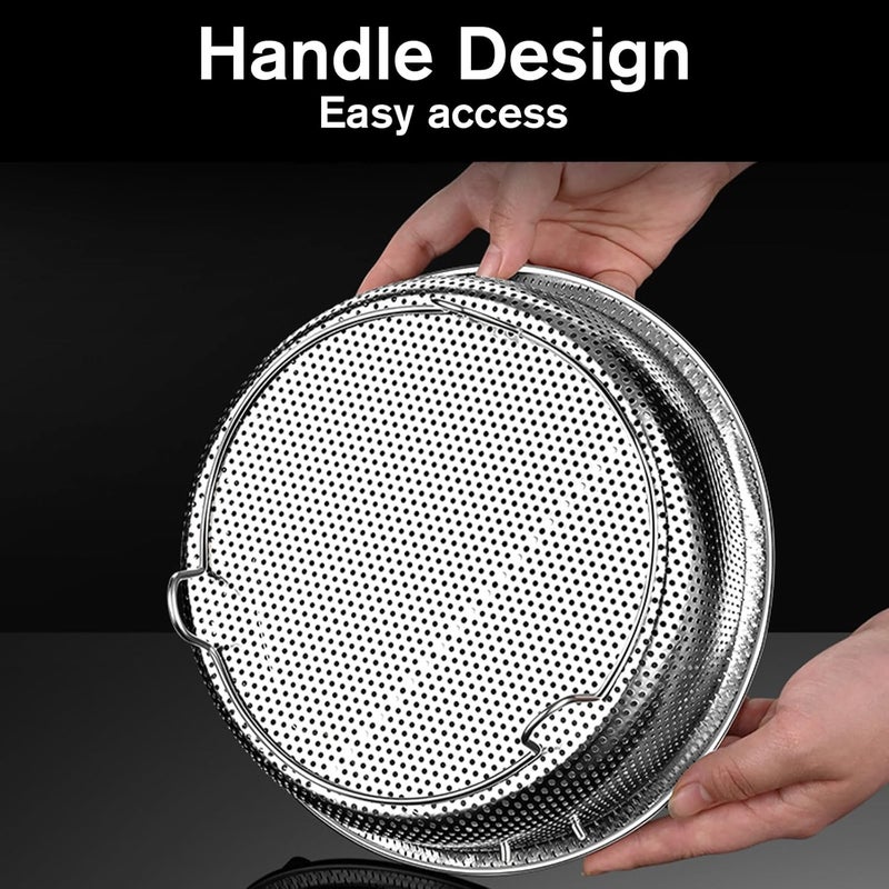 Stainsless Steel Steamers Drain Basket Steaming Rack Stand With Handle Drainers For Rice Eggs Vegatable And Meat Steaming Grid Drainers - Image 3