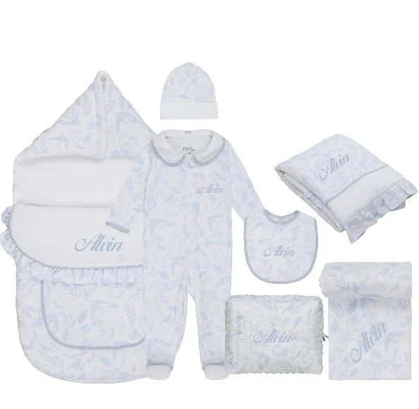 Little IA Birdsong Welcome Home Baby Deluxe Set Blue